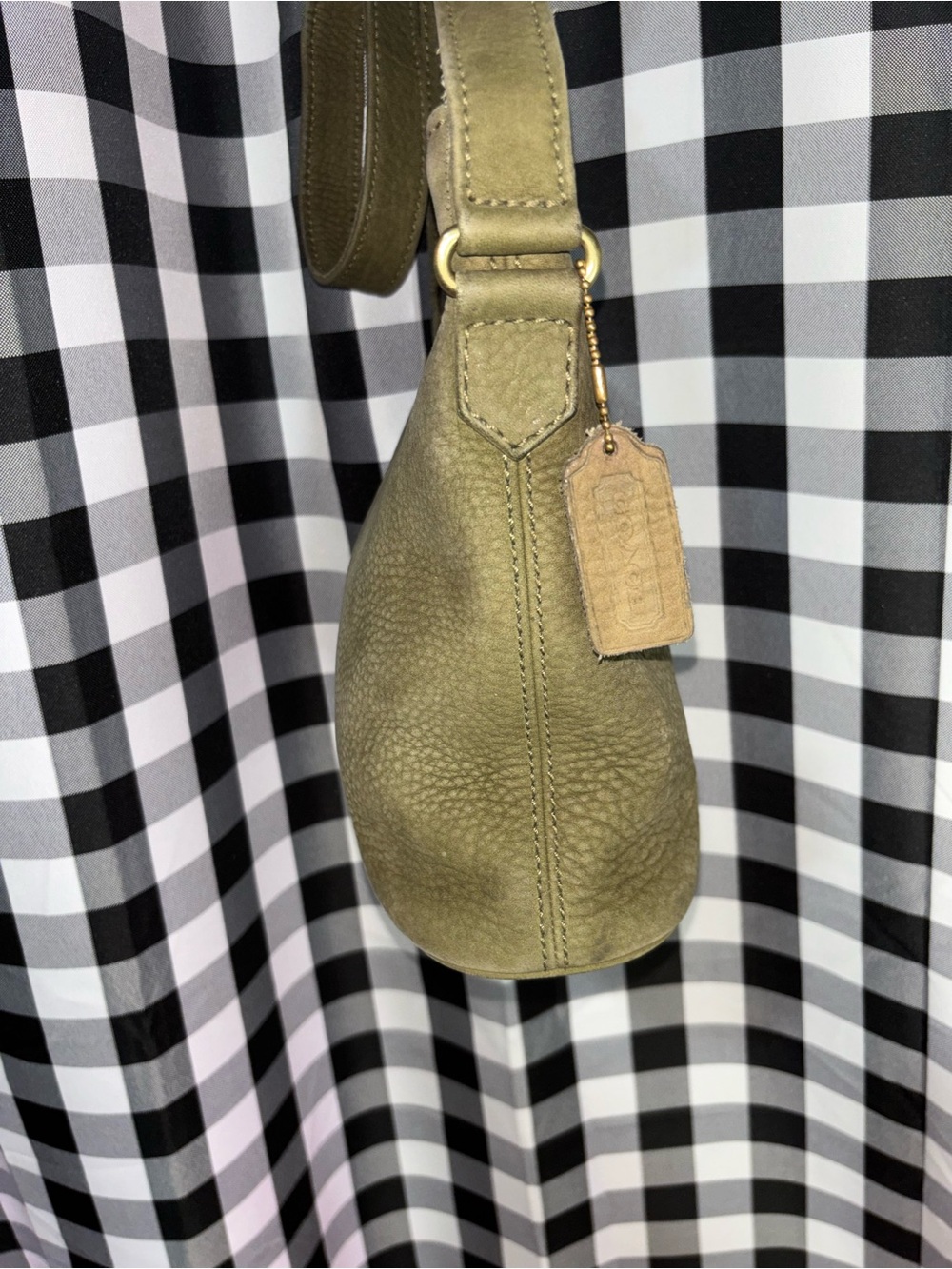 Coach Vintage Sonoma Olive Green Nubuc Leather Bucket Bag 1995 - Picture 3 of 8